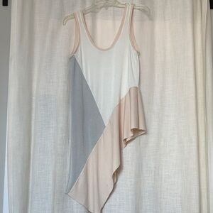 Elegant Color Block Asymmetrical Shirt